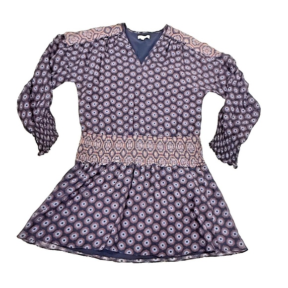 Ramy Brook New York Long Sleeve Sheer Lined Blouson Mini Dress; Size Small - Picture 8 of 9